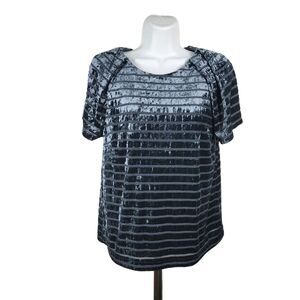 SUNDAY IN BROOKLYN VELOUR STRIPED TOP